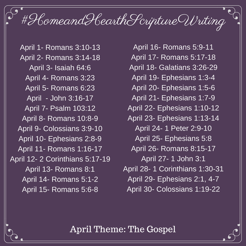 April 2018 Scripture Writing Plan: The Gospel