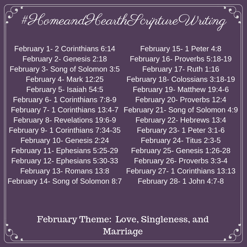 February Theme: Love, Singleness, and Marriage