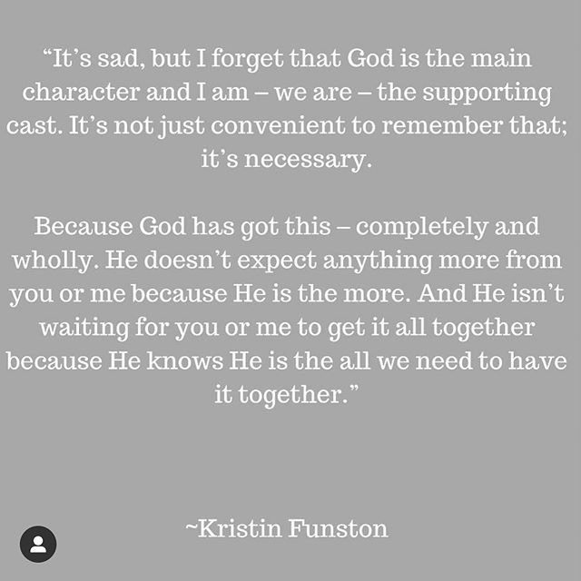 YOU DON’T HAVE TO HAVE IT ALL TOGETHER DURING QUARANTINE (OR AT ANY OTHER TIME!)
.
Did you know it is not your responsibility to “have it all together”? That it isn’t your responsibility to have the weight of the world on your shoulders, to keep all the plates spinning, and to drain every last possible bit of productivity and accomplishment from every second of quarantine?
.
There have been many posts floating around social media lately from well-meaning folks who are offering various block-schedule ideas for mamas who now find themselves in the throes of crisis schooling (because what they are having to do goes beyond regular homeschooling - homeschoolers are used to being able to go out and do things and these mamas don’t even have that luxury in this time). Other posts are claiming that if you don’t come out on the other side of this quarantine with a new side hustle, then you’ve wasted the time altogether. Then there are yet other posts that make it seem as if everything about the atmosphere in your home, the productivity of your home, all aspects of the wellbeing of your family during this time, all fully depend on you.
.
Friend, let those lies go.
.
Do you have God-given responsibilities? Yes. Are we commanded to redeem the time well? Yes. But both of those things are a far cry from subconsciously believing that we are the ones who are supposed to be omnipotent - those shoes can only be filled by God.
.
So, yes - do you best. Seek to make the most of this time. But lean into the Lord and rest in Him with all that you are. Rely on Him. Have a good cry. Declare a pajama day. Admit this time is hard. And know that His strength will always be made perfect in your weakness - not in your attempting to hold it all together. 💕
.
#soulscripts #butfirstjesus #leanintochrist #hisburdenislight #restforyoursoul #trustinthelord #bedeeplyrooted #walkbythespirit #gospelcenteredliving